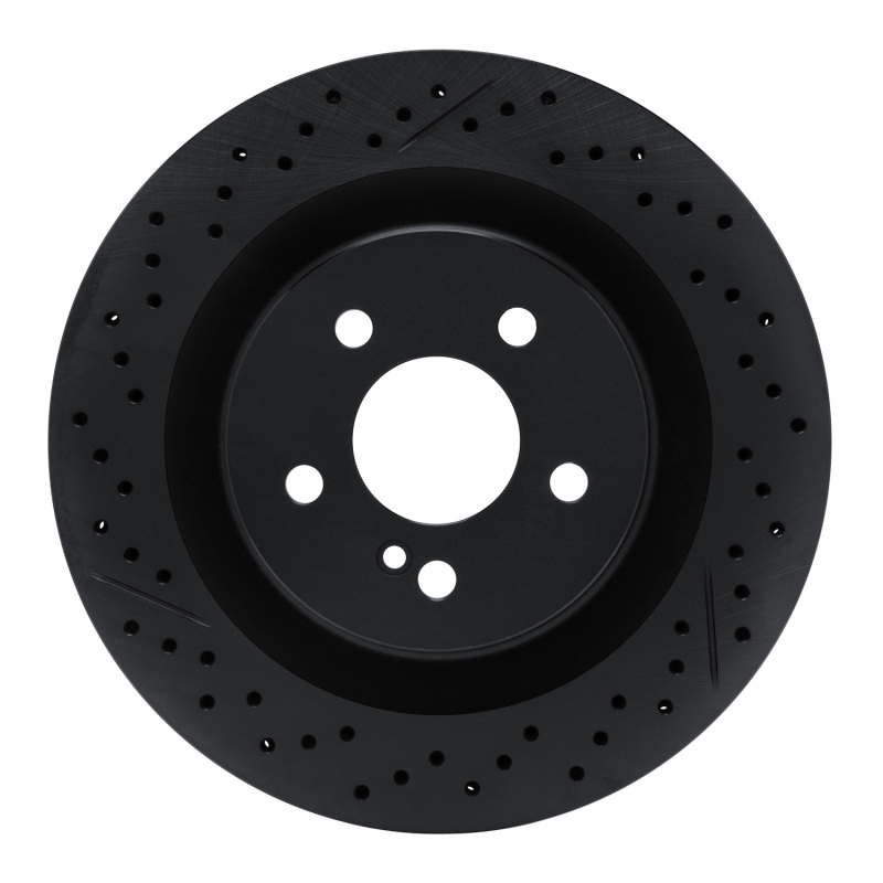 Mercedes-Benz C63 AMG Brake Rotor (1) - Rear - R1 Concepts - Drilled & Slotted - Black - `08-`15 Mercedes-Benz C63 AMG Brake Rotor (1) - Rear - R1 Concepts - Drilled & Slotted - Black - `08-`15